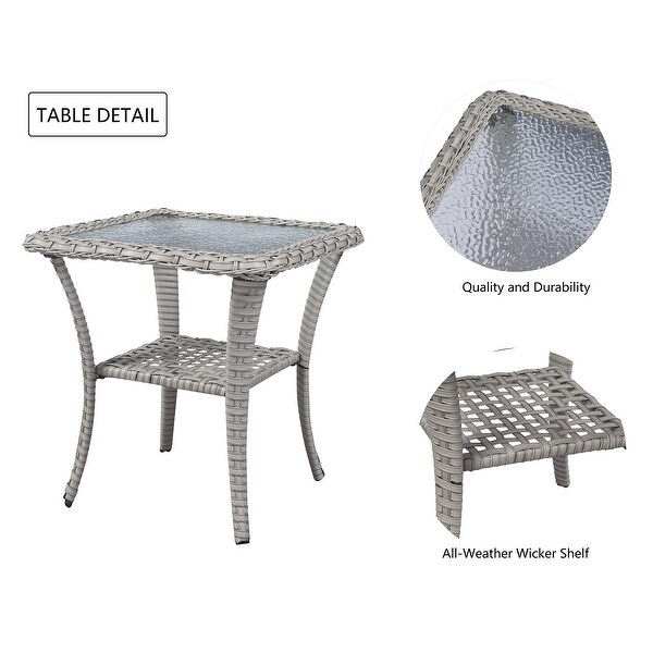 Swivel Patio Chair and Table 3 Piece Outdoor Furniture Set