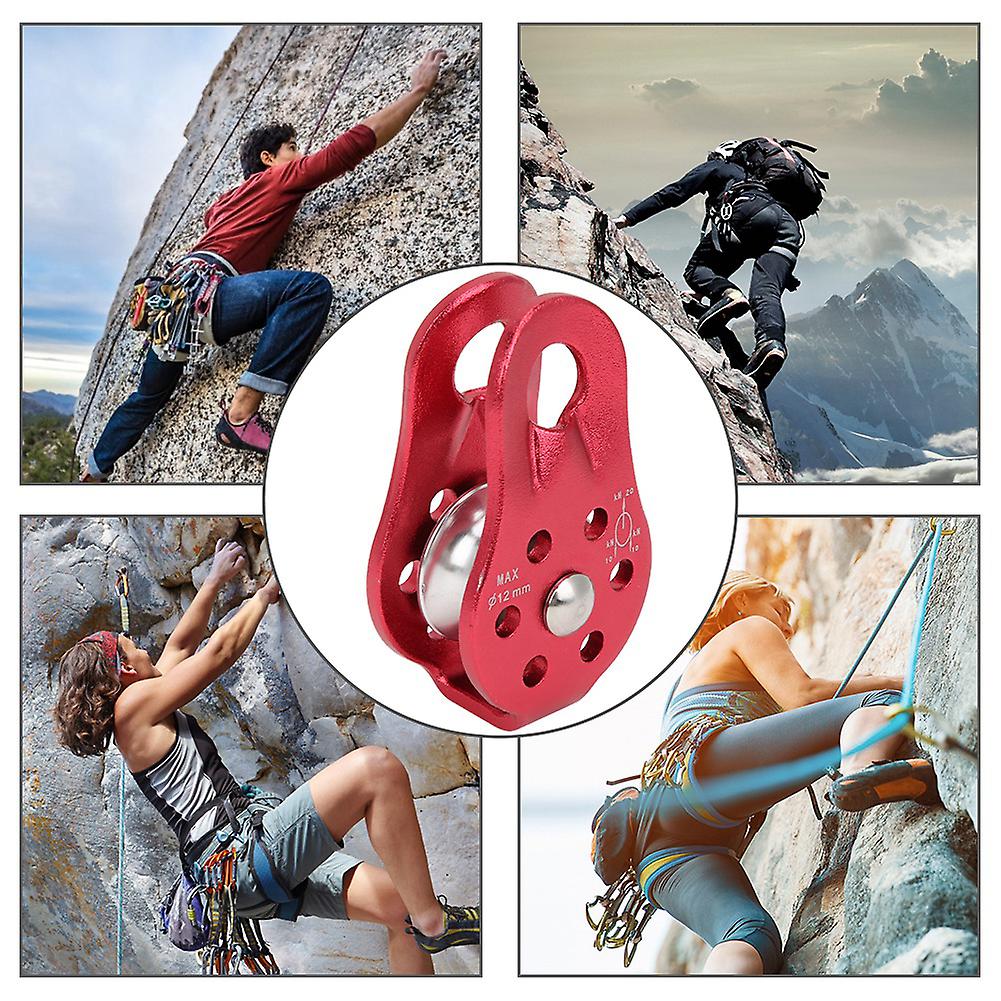 Universal Aluminum Alloy Outdoor Mountaineering Pulley Rescue Climbing Equipmentred