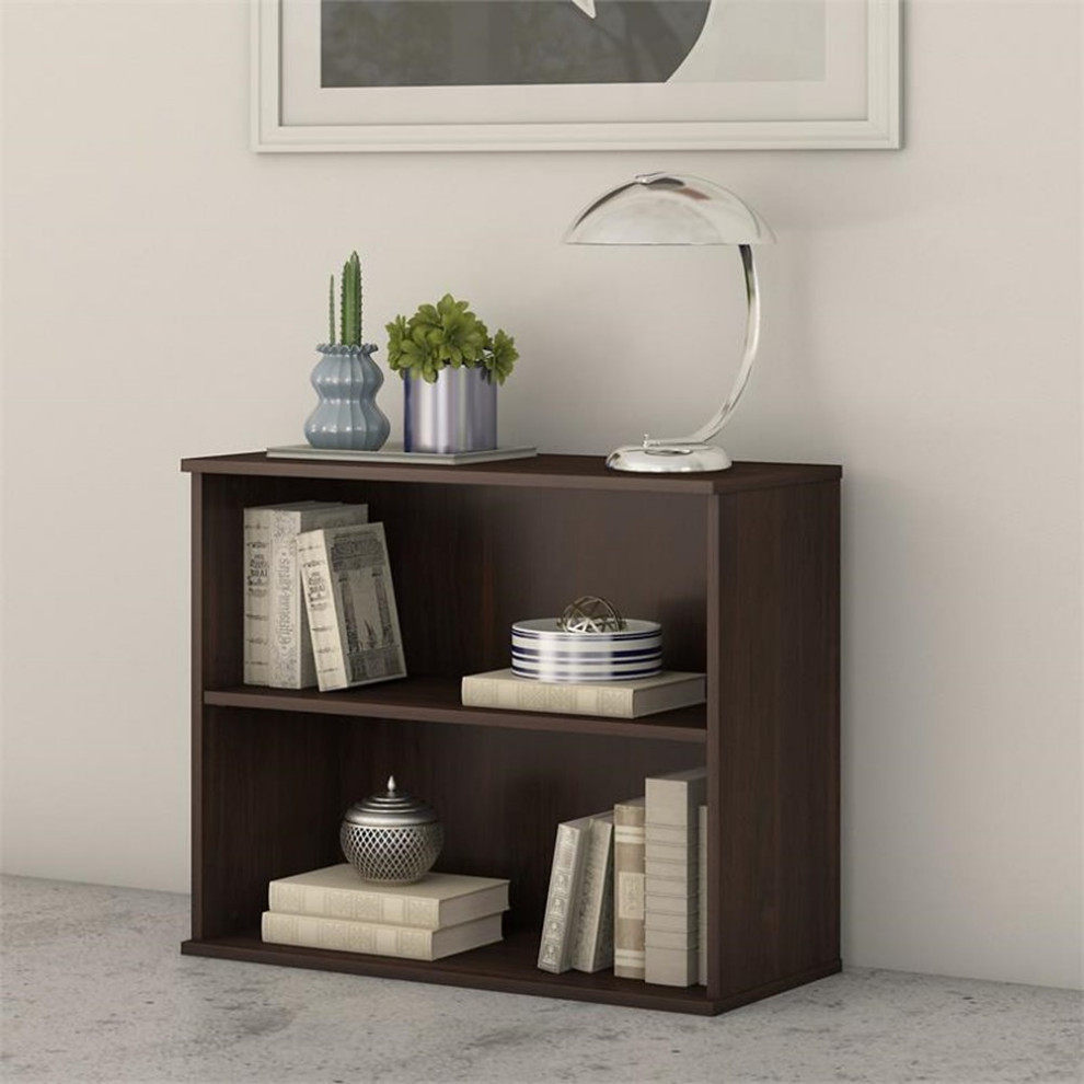 Bush Business Furniture Small 2 Shelf Bookcase in Black Walnut   Engineered Wood   Bookcases   by Homesquare  Houzz