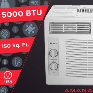 Amana 5000 BTU 115-Volt Window-Mounted Air Conditioner with Mechanical Controls AMAP050DW