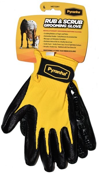 Pyranha Rub and Scrub Grooming Horse Glove