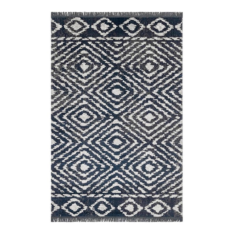 nuLOOM Zaria Diamonds Fringe Indoor/Outdoor Area Rug