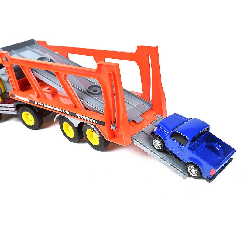 Sunny Days Entertainment Realistic Action Trucks Long Hauler Carrier Playset