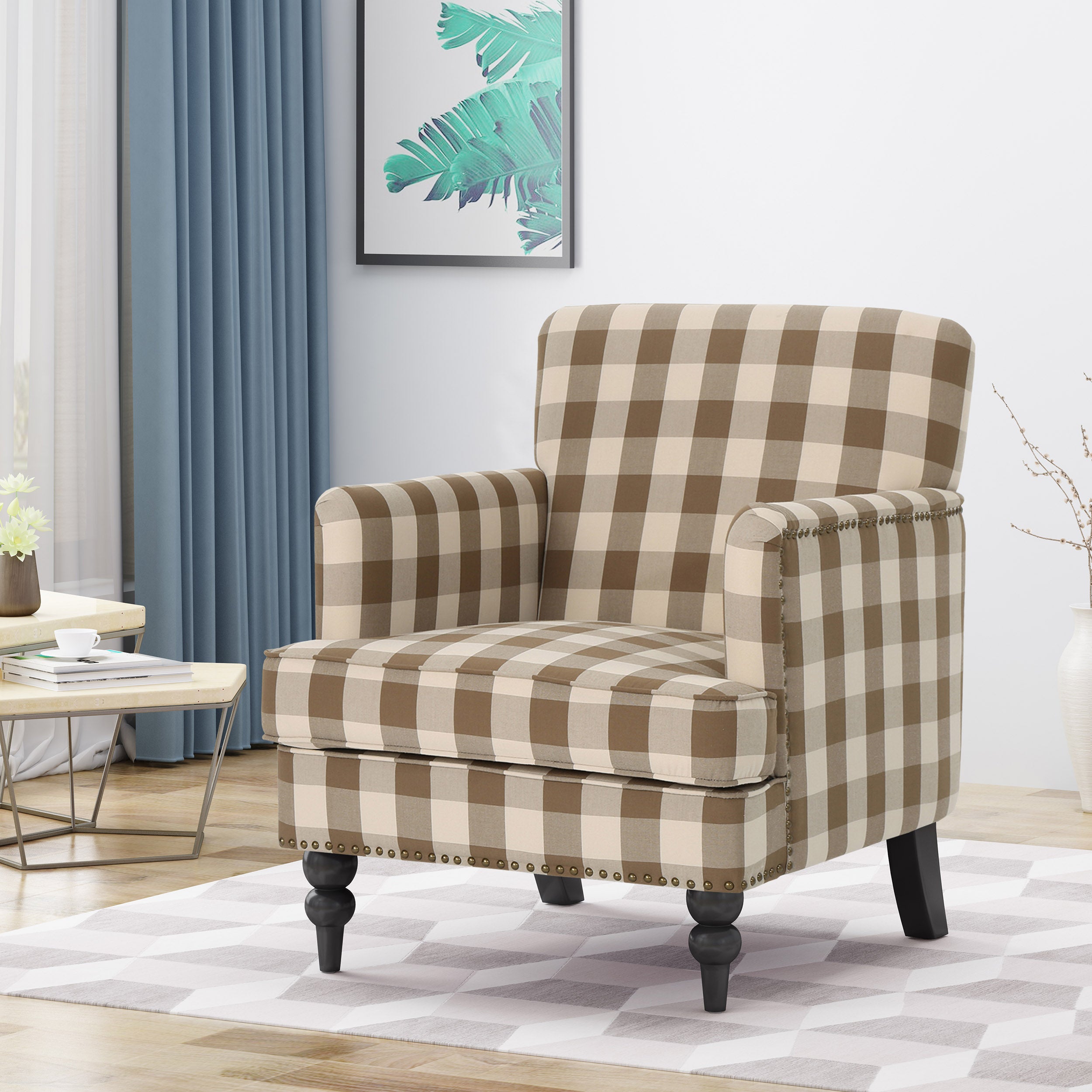 Eve Tufted Fabric Club Chair