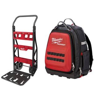 MW 20 in. W PACKOUT 2-Wheel Utility Tool Cart with 15 in. PACKOUT Backpack (2-Piece) 48-22-8415-48-22-8301