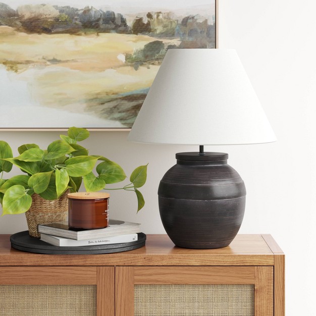 Large Ceramic Table Lamp Black