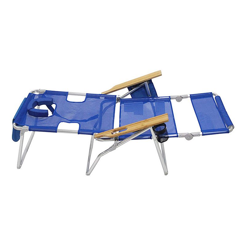 Ostrich 3-N-1 Altitude Outdoor Lounge Reclining Beach 16-Inch Height Chair， Blue