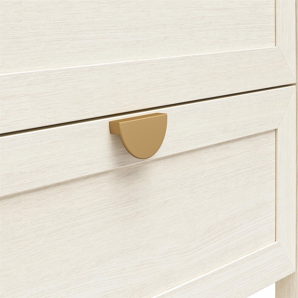 Mr. Kate Primrose Wide 4 Drawer Dresser with Shelf  Ivory Oak