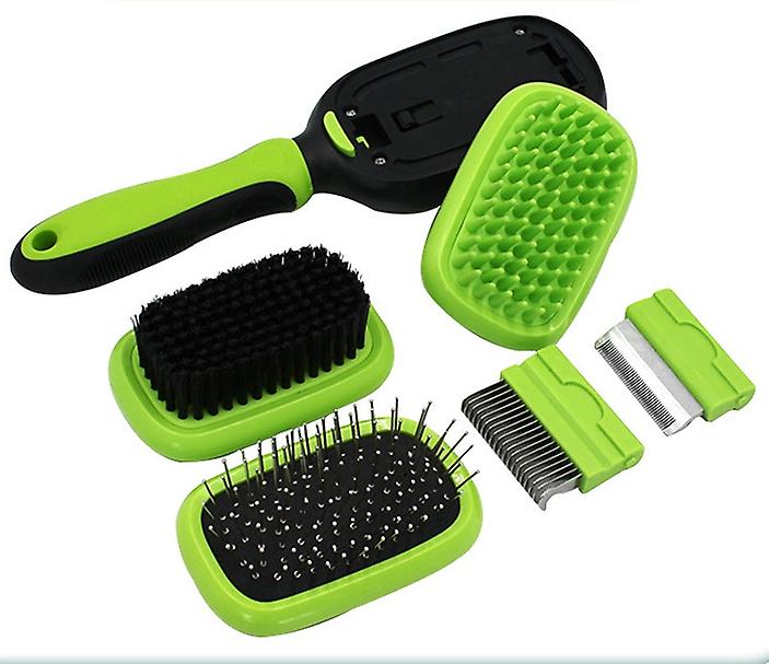 Dog Brush and Cat Brush 5 In 1 Pet Grooming Kit Shedding De-matting Slicker Comb