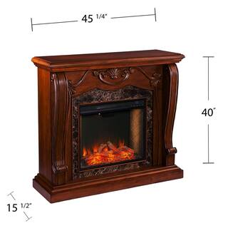 Southern Enterprises Marston Alexa Enabled 45.25 in. Electric Smart Fireplace in Walnut HD014692