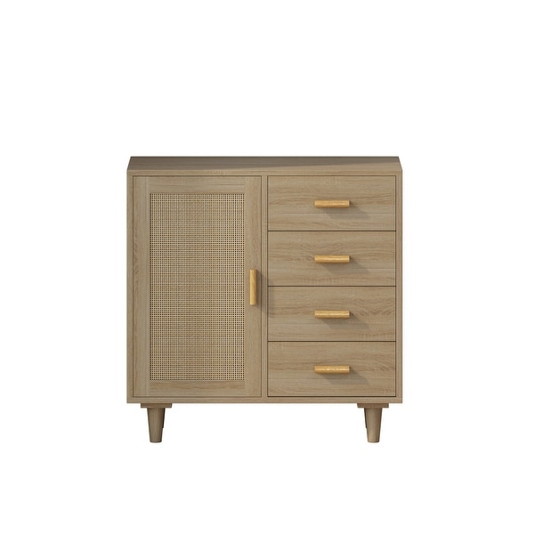 31.5 inch Rattan Storage Cabinet Rattan Drawer with 4 Drawers - - 37908933