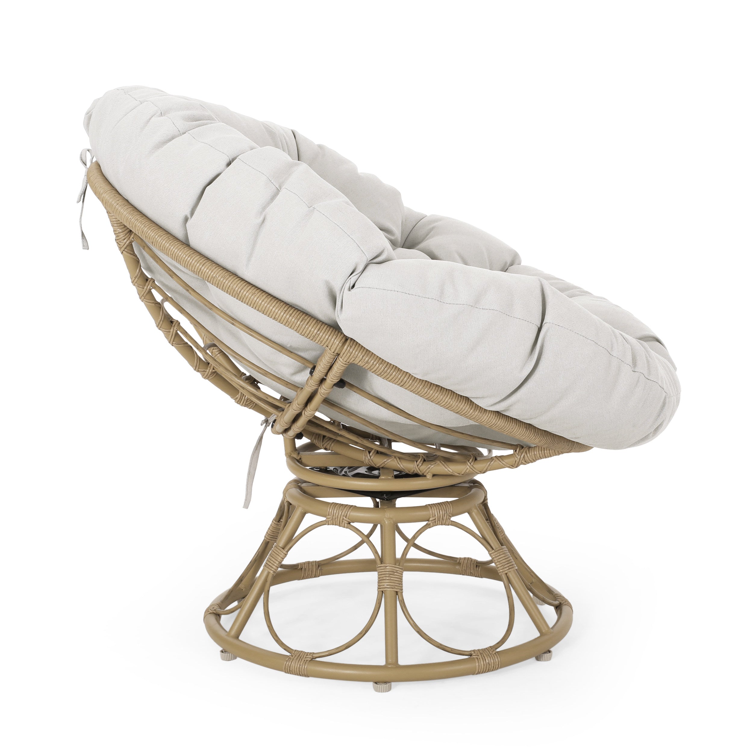 Andrus Outdoor Papasan Swivel Chair with Cushion