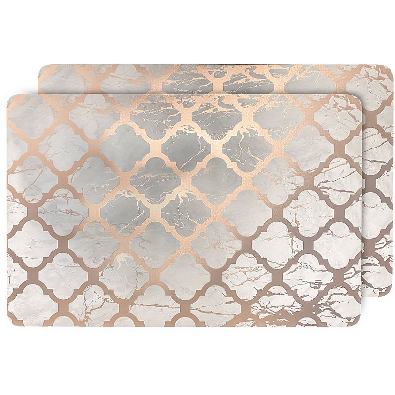 Dainty Home Marble Cork 12 x 18 Placemats Set Of 2