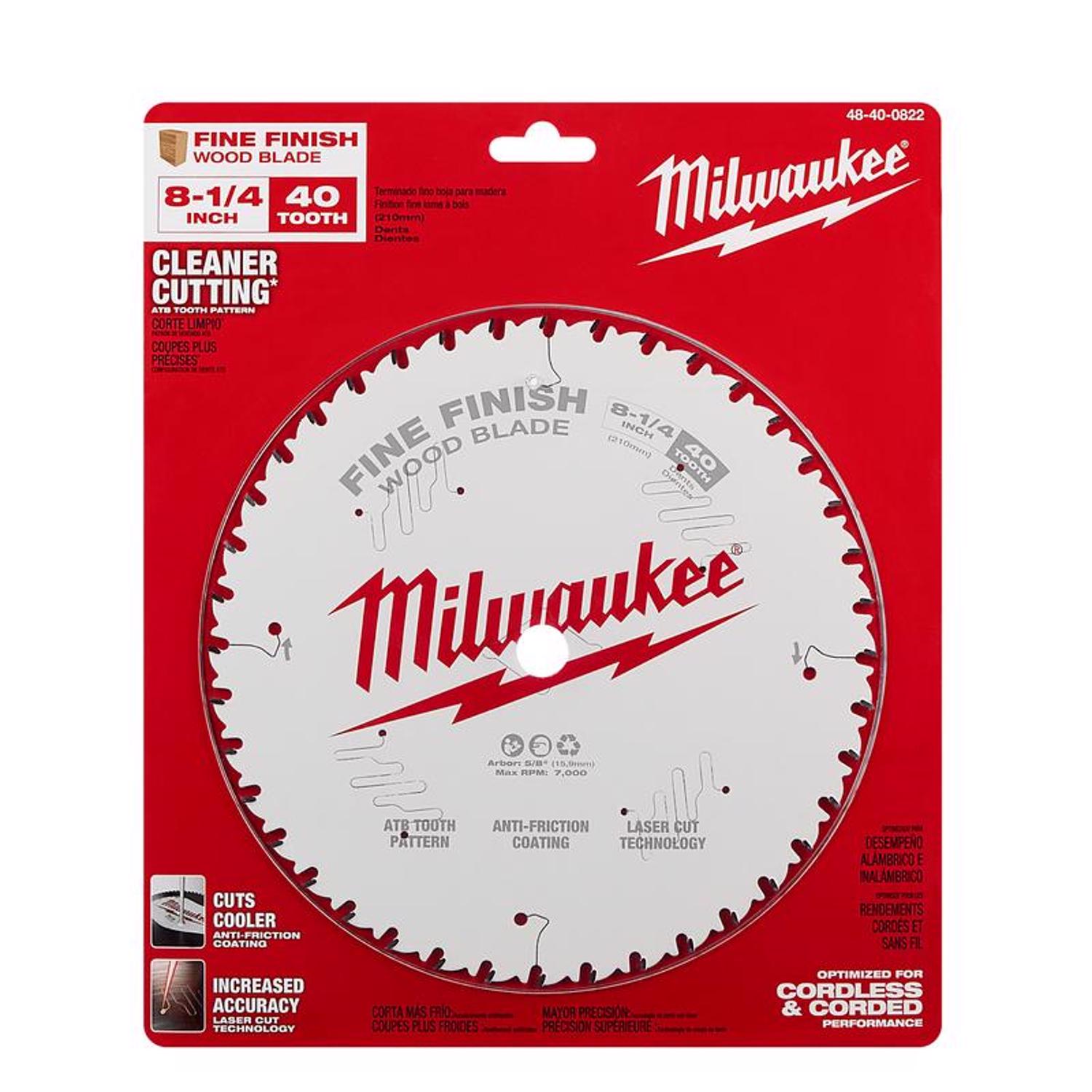 MW 8-1/4 in. D X 5/8 in. Fine Finish Tungsten Carbide Saw Blade 40 teeth 1 pk