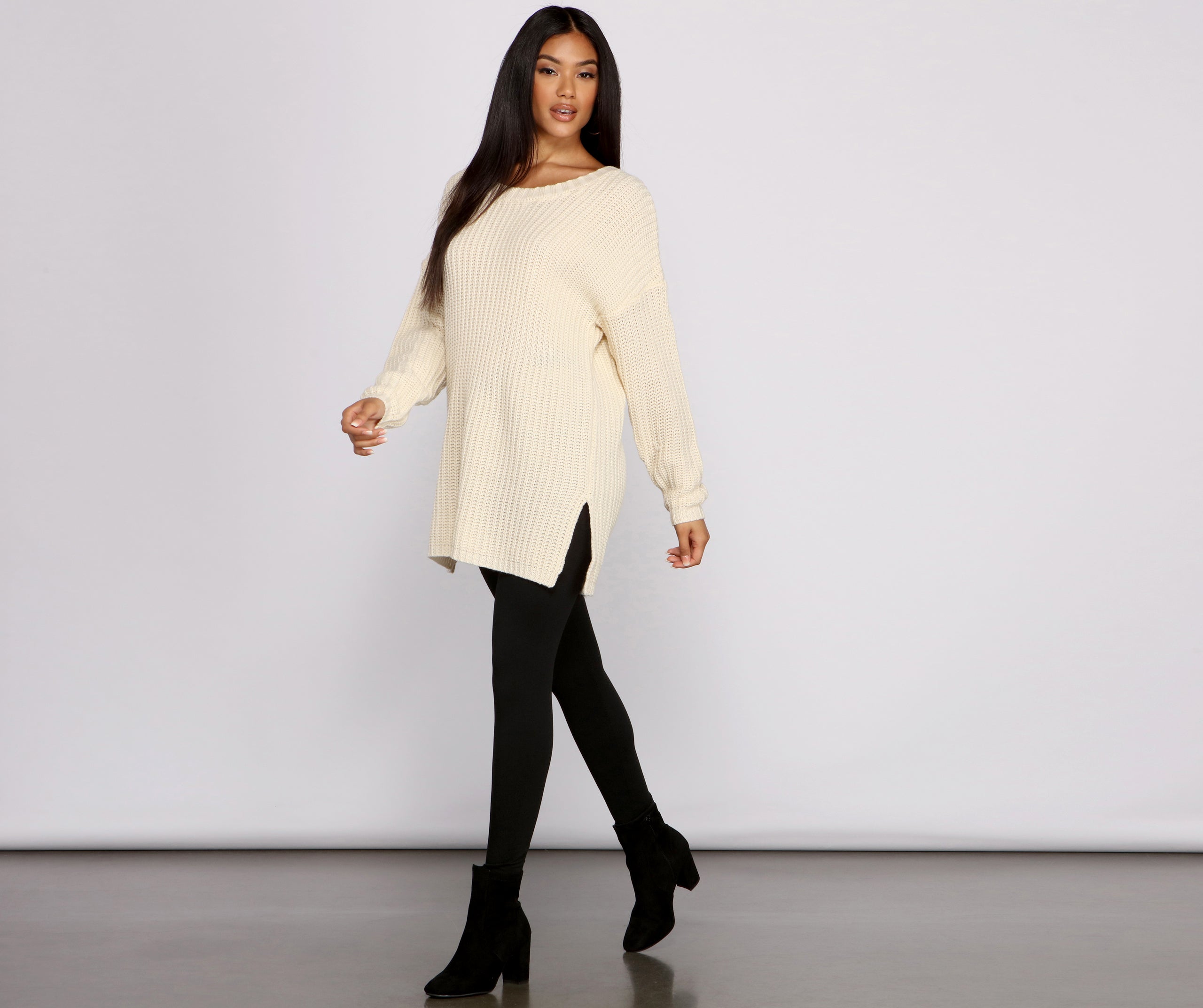 Cozy Knit Long Sleeve Tunic