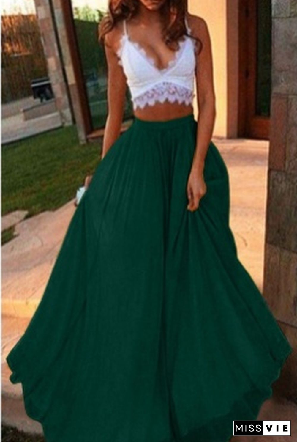 Summer Women High Waist Skirt Plus Size Elastic Waist Big Swing Long Dress Fashion Boho Loose Maxi Dresses