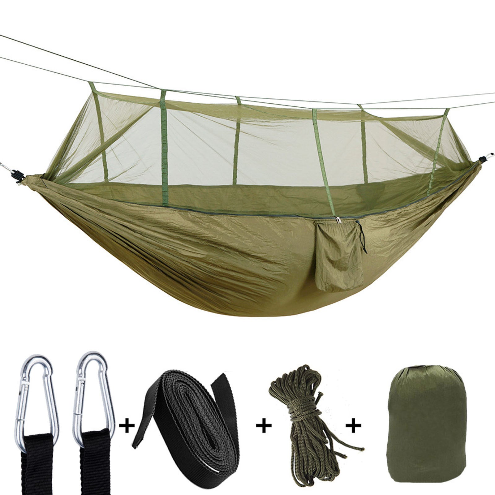 Hotwon Outdoor Camping Double Green Sky Tent Hammocks With Mosquito Net