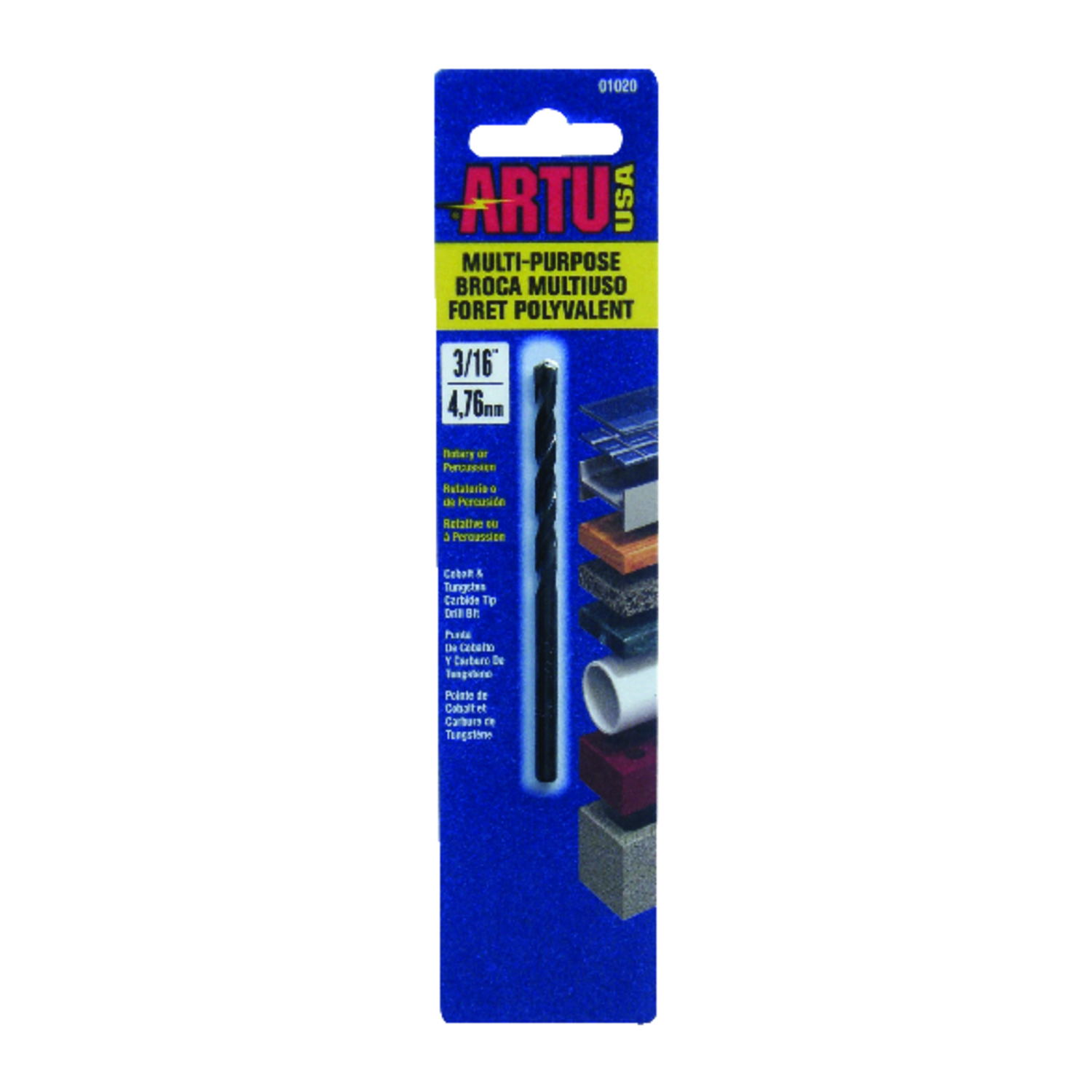 ARTU 3/16 in. X 3-1/2 in. L Tungsten Carbide Tipped Drill Bit 1 pc