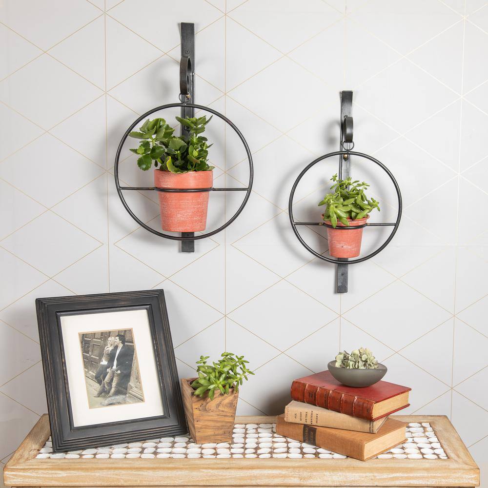 DANYA B Tivoli Metal Hanging Planter Set (2-Piece) FHB21243