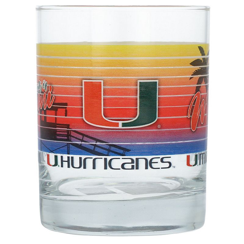 Miami Hurricanes 14oz. Heritage Rocks Glass