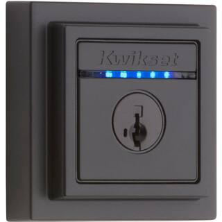 Kwikset Kevo 2nd Gen Contemporary Square Matte Black Single Cylinder Touch-to-Open Bluetooth Smart Lock Deadbolt 925KEVO2CNTDB51