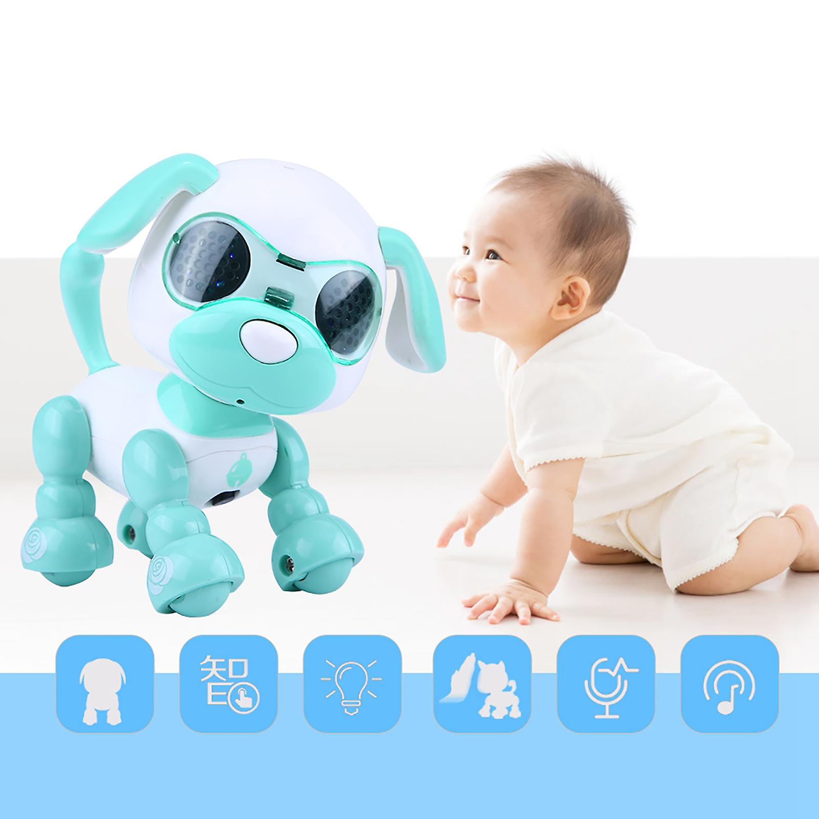 Robot Dog Pet Toy Smart Kids Interactive Walking Sound Puppy Led Educational Gift (green)