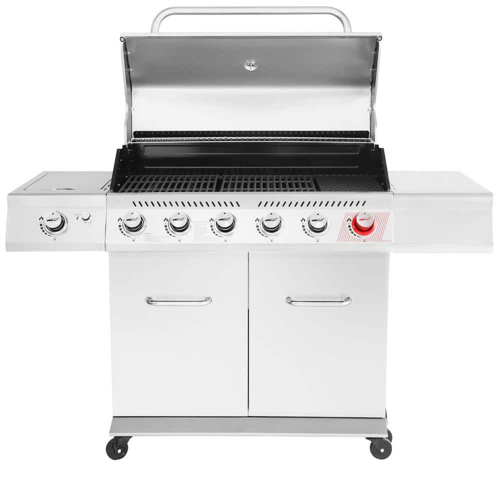 Royal Gourmet 6Burner Propane Gas Grill in Stainless Steel with Sear Burner and Side Burner