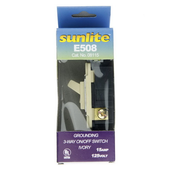 Sunlite 08115 SU E508 3 Way Grounded Toggle Switch...