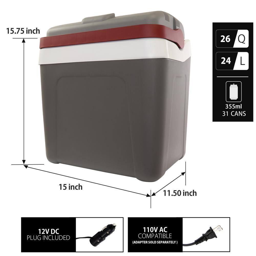 Koolatron Fun Kool P25 Thermoelectric Iceless 12V Personal Cooler 24L (26 qt.) Made in North America P25