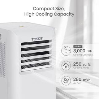 Tosot Aovia 8000 BTU (5000 BTU DOE) Portable Air Conditioner 3-in-1 AC Dehumidifier Fan for Rooms up to 250 sq. ft. GPC05AP-A3NNA1A