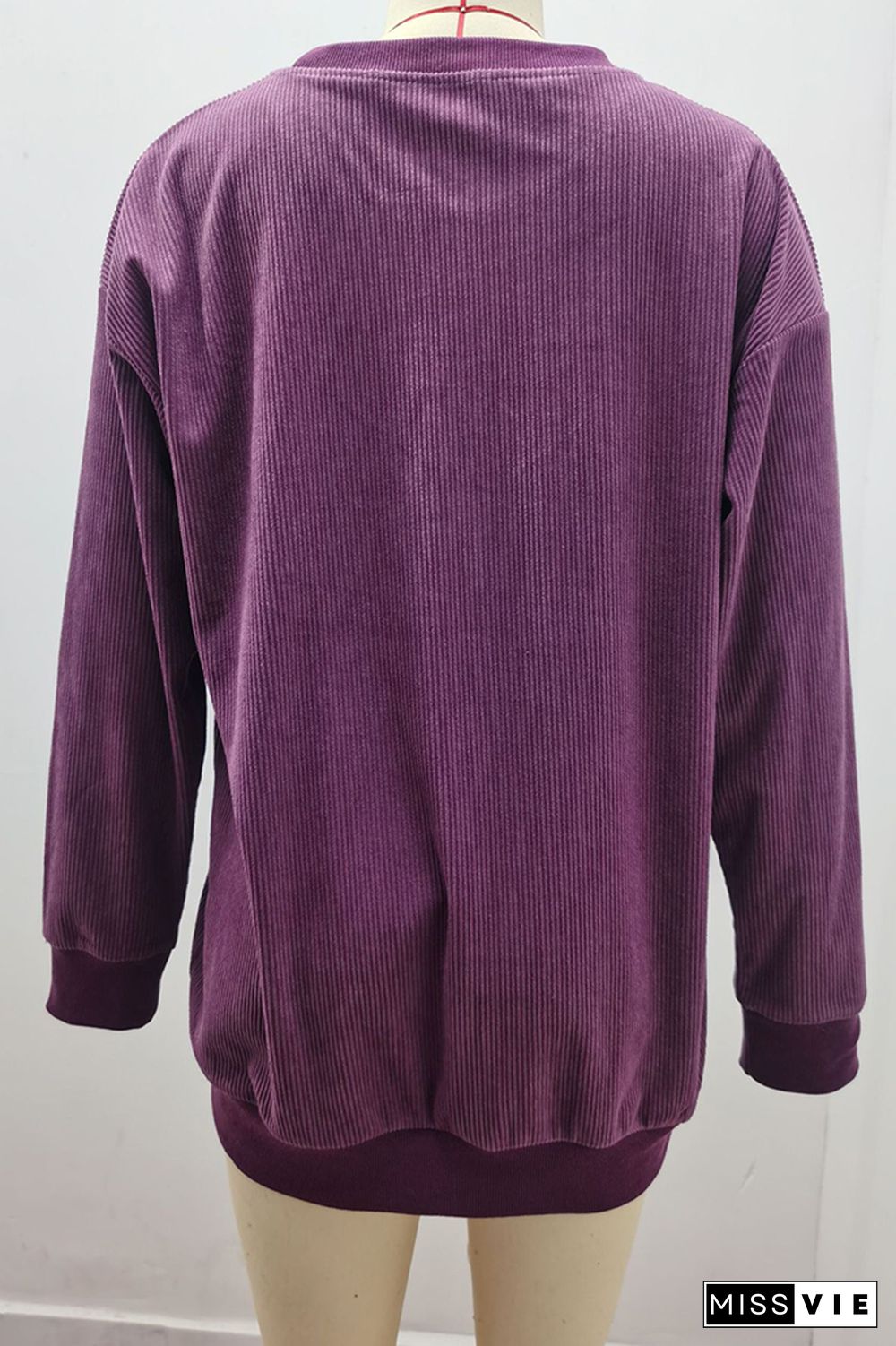 Purple Howdy Print Rib Sweatshirt