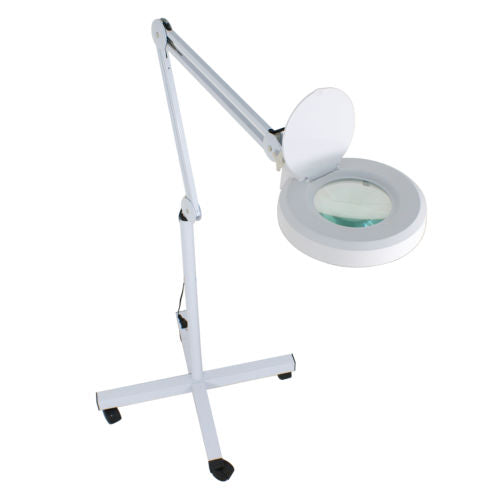 Zeny 5X Magnifying Lamp Professional Magnifier Glass Floor Lamp with Rolling Stand Adjustable Arm