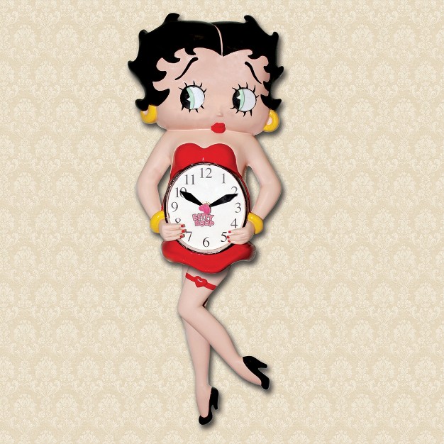 Collections Etc Betty Boop 3d Animated Analog Wall Clock White