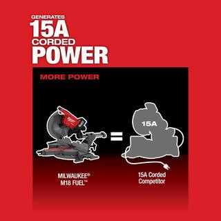 MW M18 FUEL 18V Lithium-Ion Brushless Cordless 12 in. Dual Bevel Sliding Compound Miter Saw Kit with One 12.0Ah Battery 2739-21HD