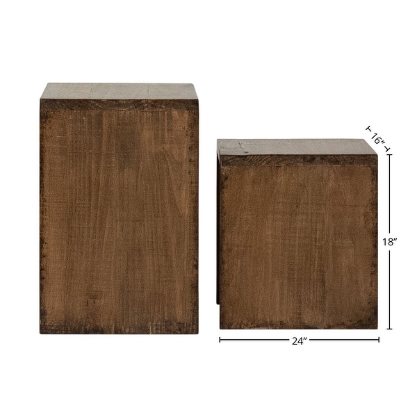 Evie Set of 2 Nesting Side Tables， Medium Brown