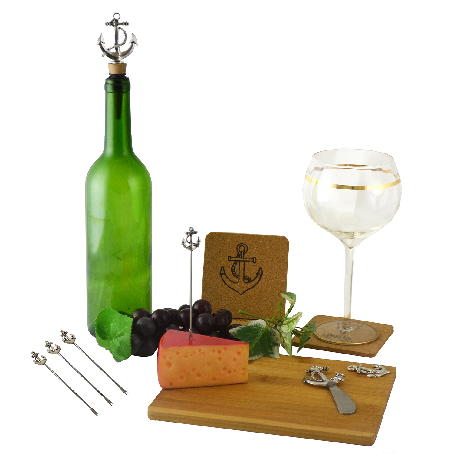 Three Star SX3210 Silver Anchor Wine and Cheese Set - 11 Piece