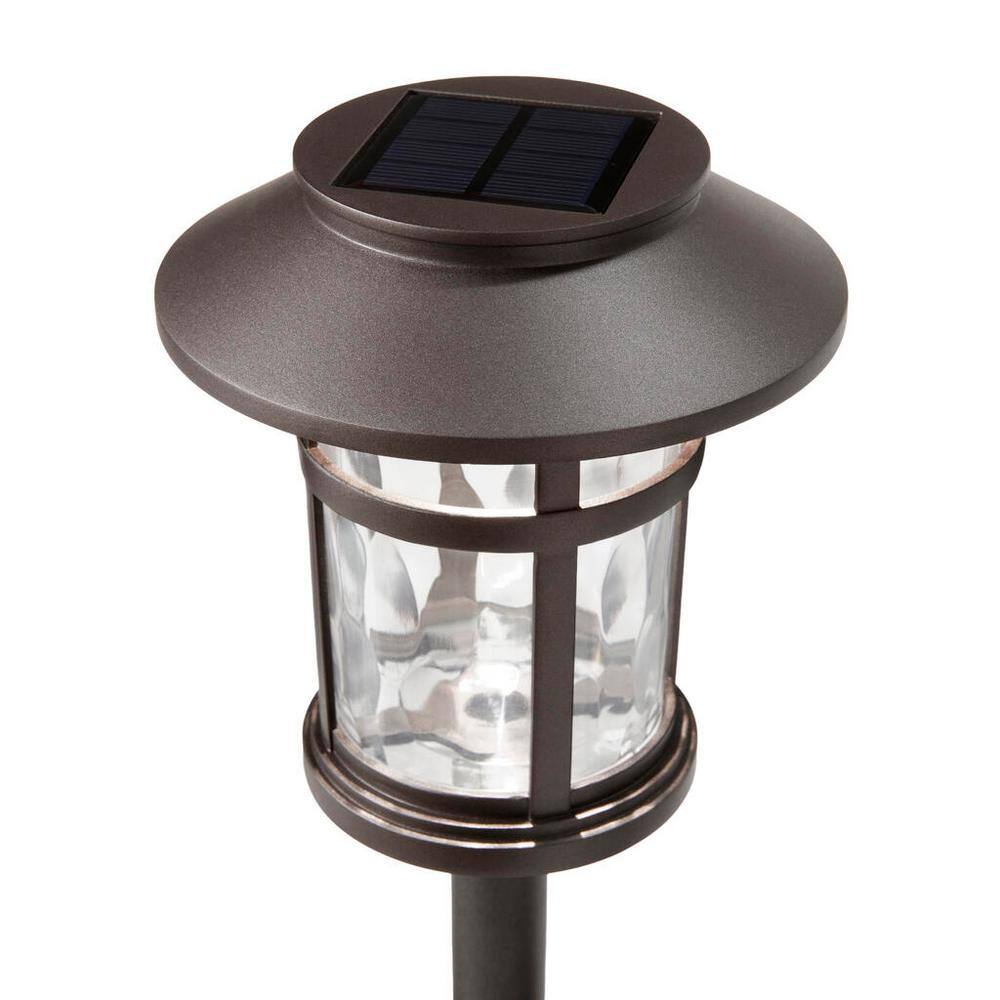 Hampton Bay Duncan Bronze Solar Integrated LED Weather Resistant Path Light 10 Lumens 32300-020