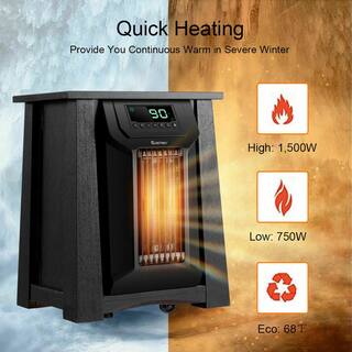 Costway 1500-Watt Electric Infrared Space Heater with LED Display Screen GHM0100