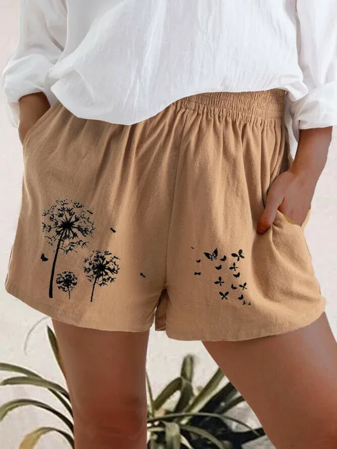 🔥🔥Women Plus Size Loose Elastic Waist Summer 2021 Dandelion Prin