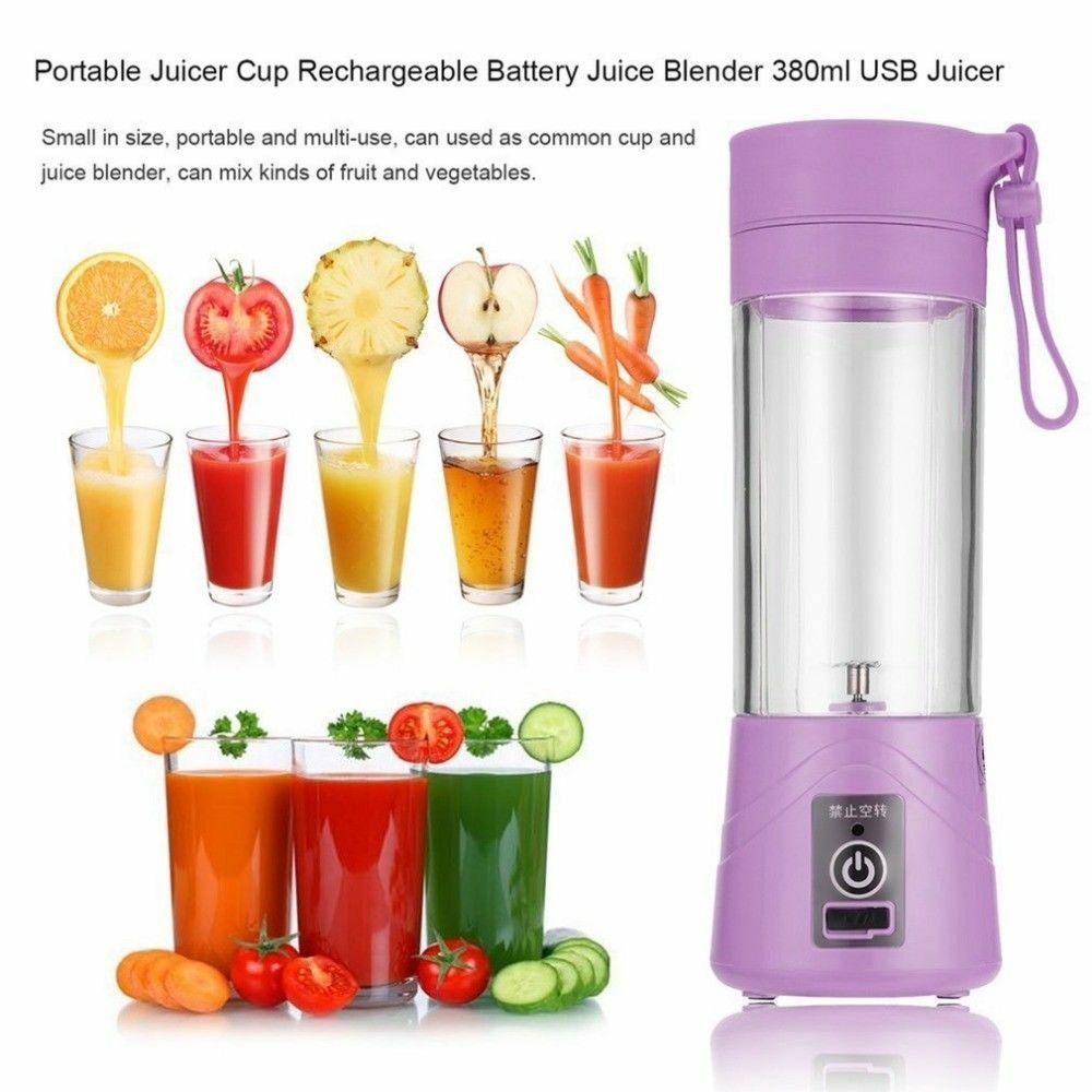 Maheswara Store USA Portable Blender USB Juicer Cup Fruit Mixing Machine Rechargeable Bottle 380ML P