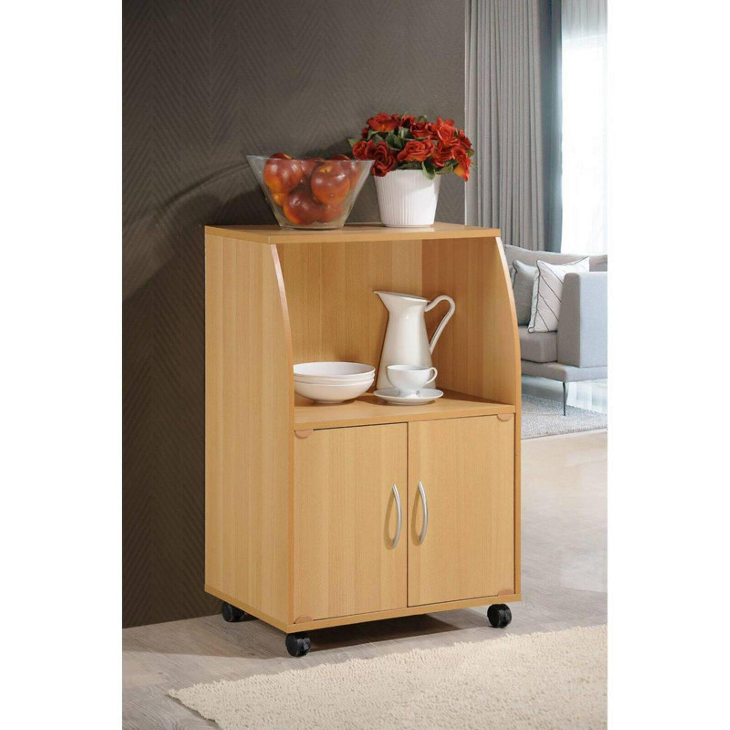 Hodedah 2-Door Microwave Cart