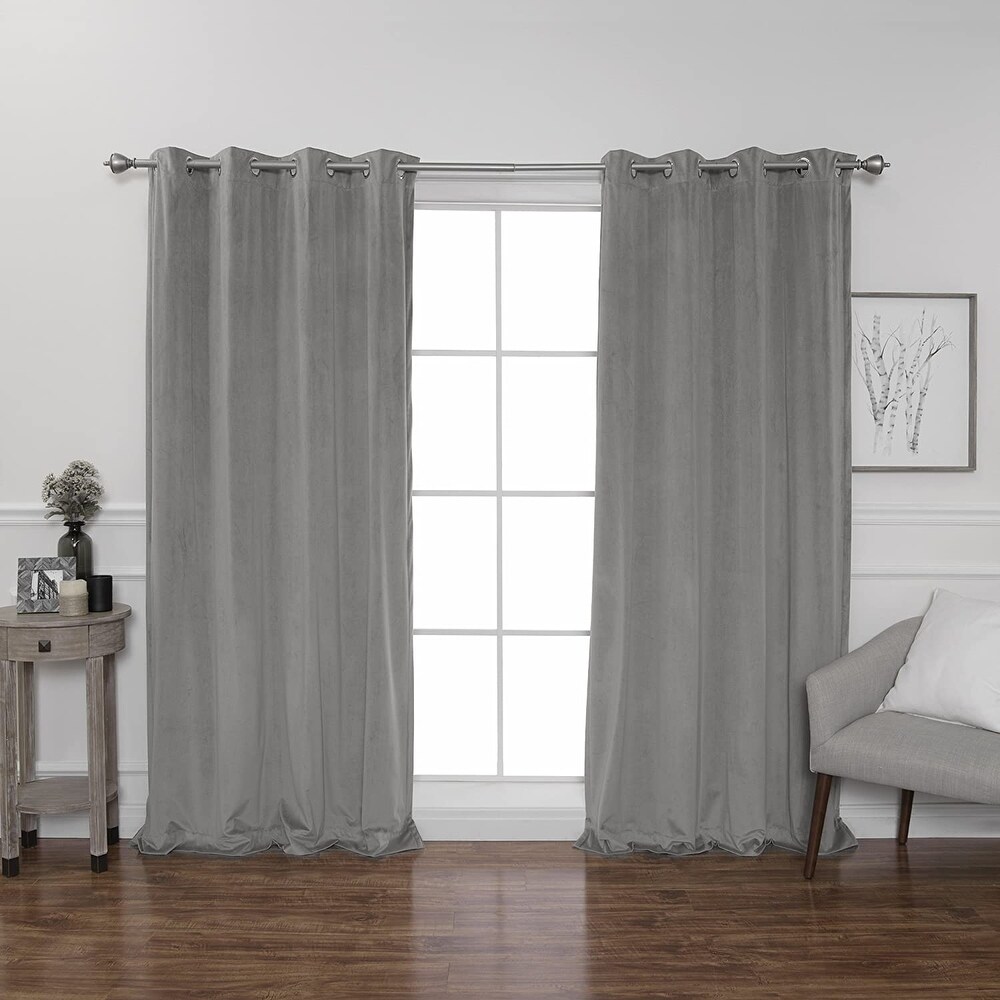 Luster Velvet Grommet Room Darkening Curtains   Stainless Steel Grommet Top (Single Panel)