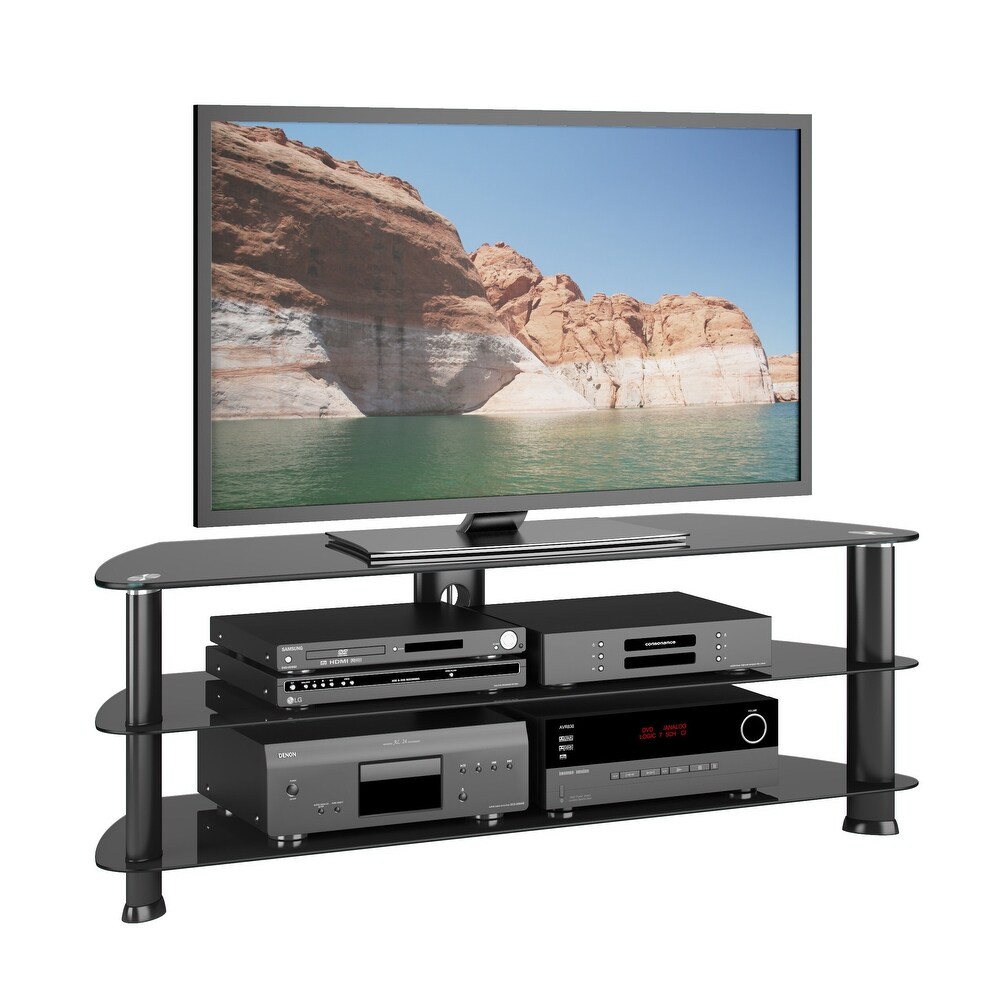 Laguna Corner Satin Black TV Stand  for up to 60\