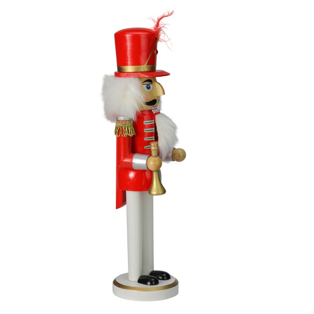 Red And White Wooden Christmas Nutcracker With Horn