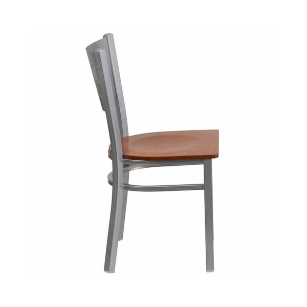 Restaurant Dining Chair Cherry and Silver - 16x34