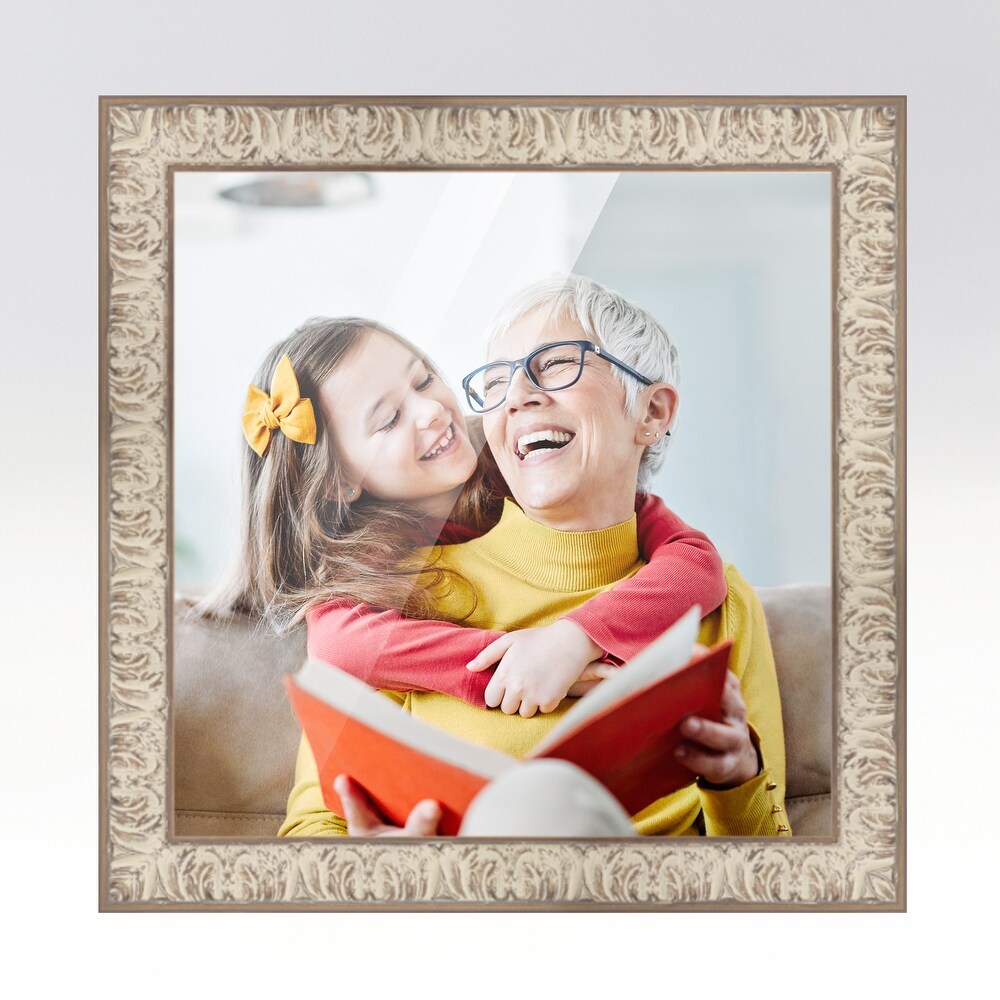 28x28 White Picture Frame   Wood Picture Frame Complete with UV