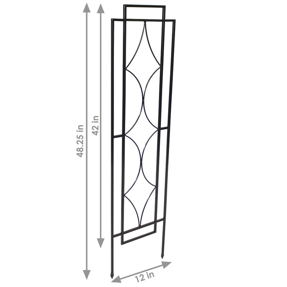 Sunnydaze Set of 2 Chic Diamonds Design Steel Garden Plant Trellis