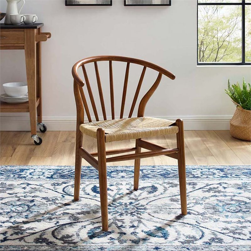 Modway Flourish 18.5 quotWood and Rope Dining Side Chair in Black   Beach Style   Dining Chairs   by ShopFreely  Houzz