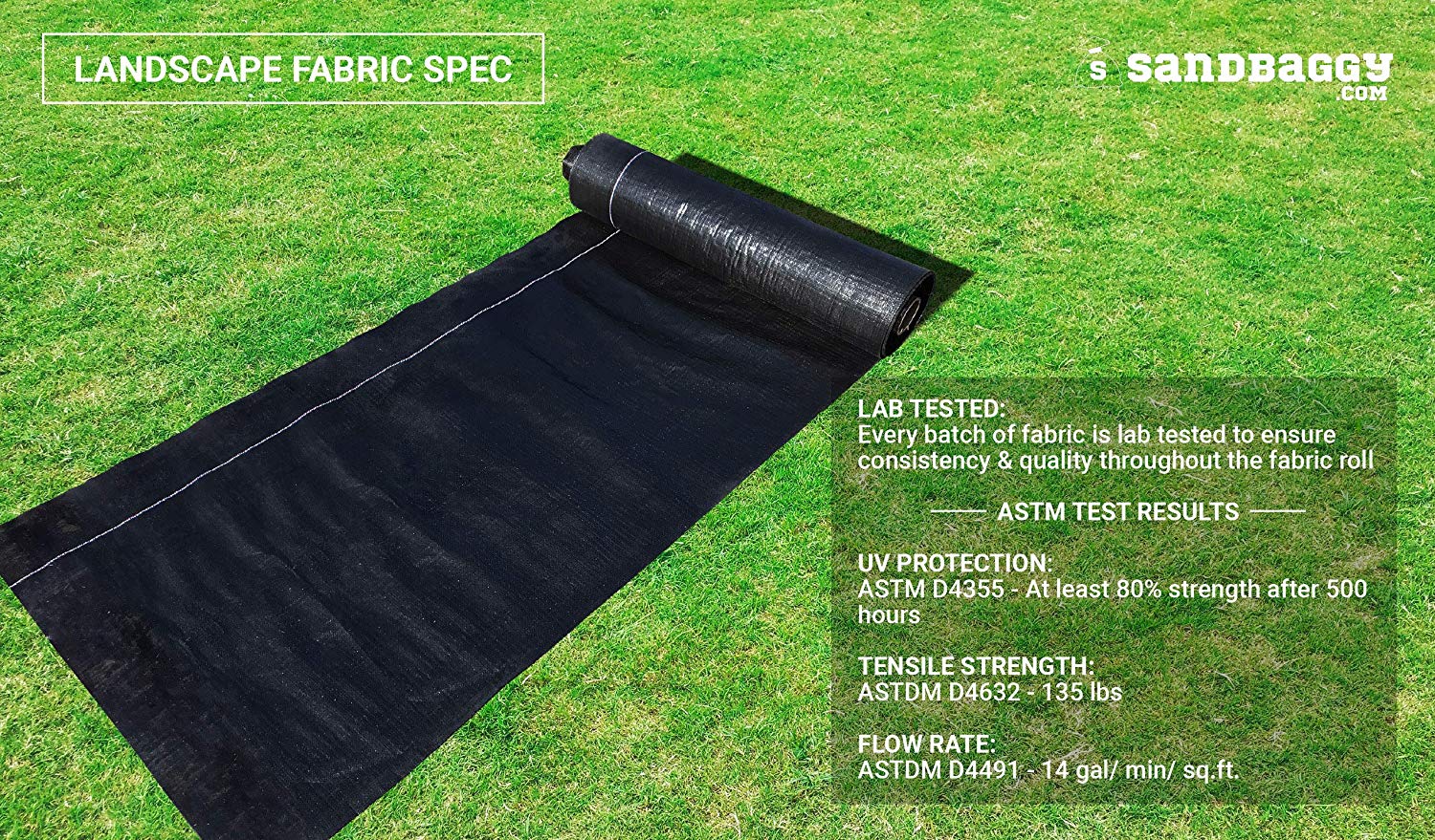 Woven Ground Cover, Weed Control Barrier, Silt Fence, Commercial Grade Landscape Fabric - 3oz - 3' width x 300' length (1 Roll)