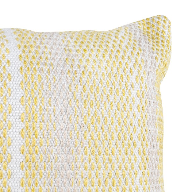 Yellow amp Gray 14x22 Hand Woven Filled Outdoor Pillow Foreside Home amp Garden